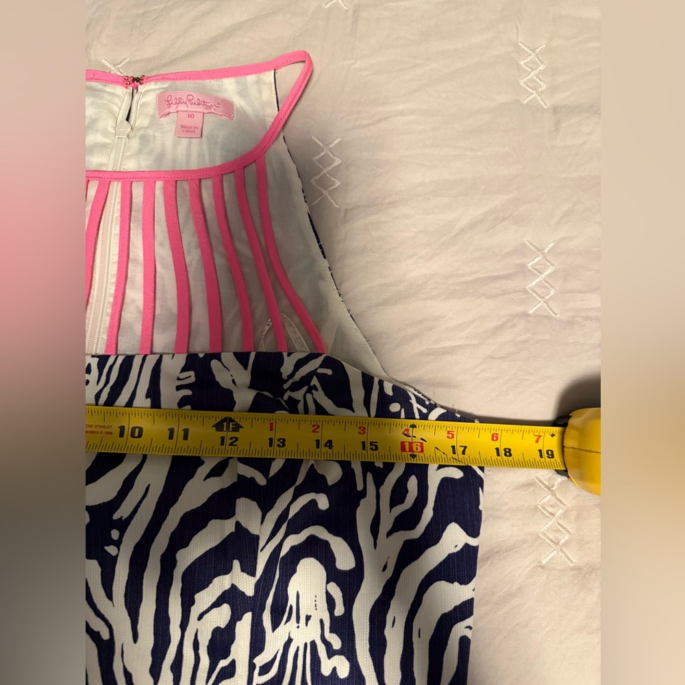 Lilly Pulitzer Pink and Navy Zebra Dress size 10 - Picture 7 of 9